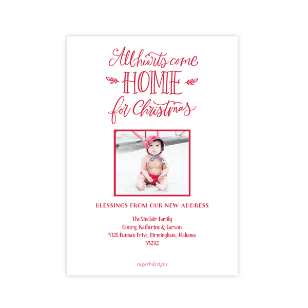 Leslee Bow Red Change of Address Christmas Card