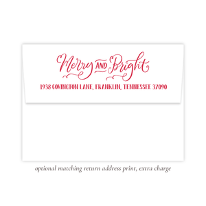 Leslee Bow Red Merry and Bright Return Address Print