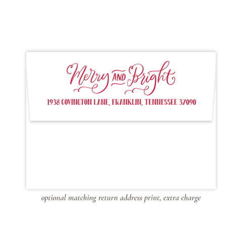 Leslee Bow Red Merry and Bright Return Address Print