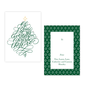 Let Us Adore Him Christmas 4 Bar Christmas Gift Tag