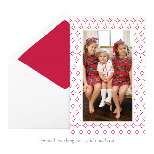 Let Us Adore Him Red Border A9 Christmas Card