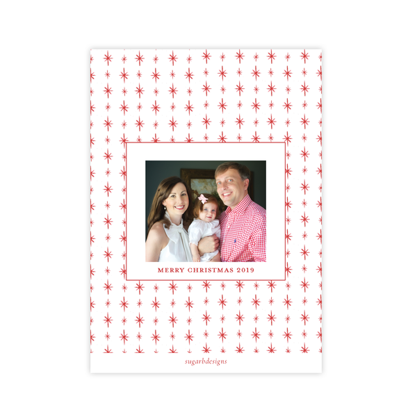 Let Us Rejoice Red Christmas Card
