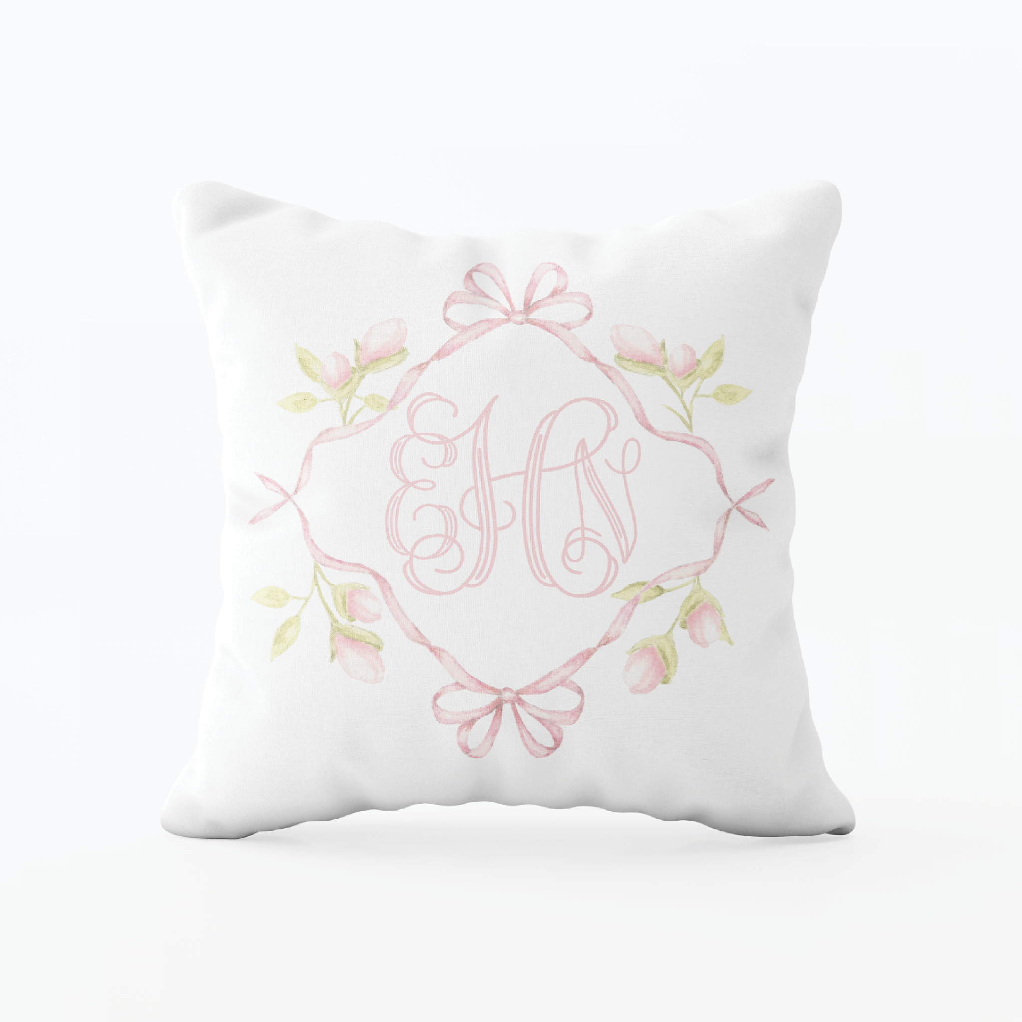 Lovely Lily James Pink Monogram Pillow