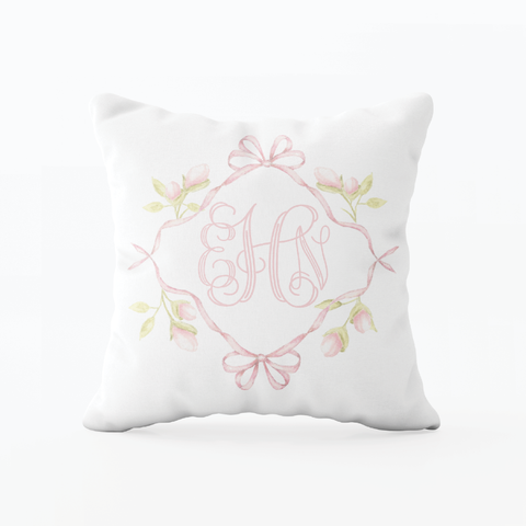 Lovely Lily James Pink Monogram Pillow