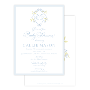 Lovely Lily James Blue Baby Shower Invitation