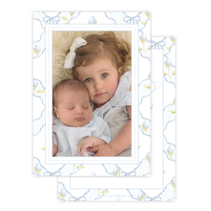 Lovely Lily James Blue Pattern Birth Announcement