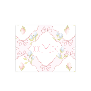 Lovely Lily James Pink Pattern Monogram Fold Over Stationery
