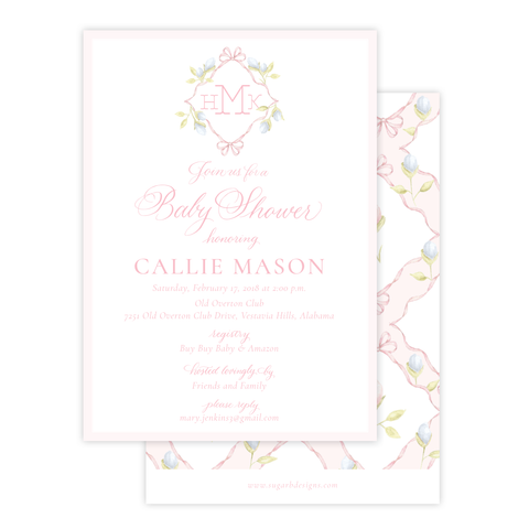 Lovely Lily James Pink Baby Shower Invitation