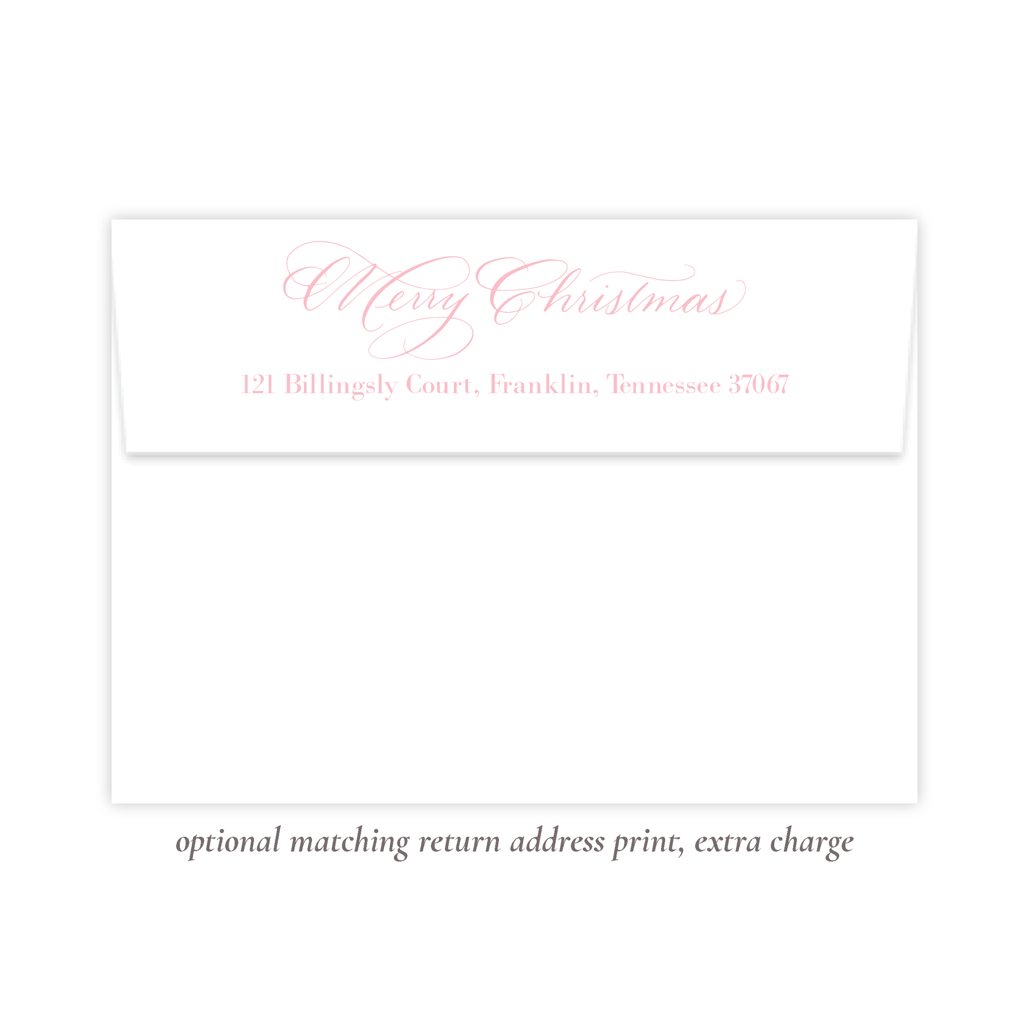 Lovely Lily James Pink Merry Christmas Return Address Print