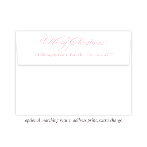 Lovely Lily James Pink Merry Christmas Return Address Print