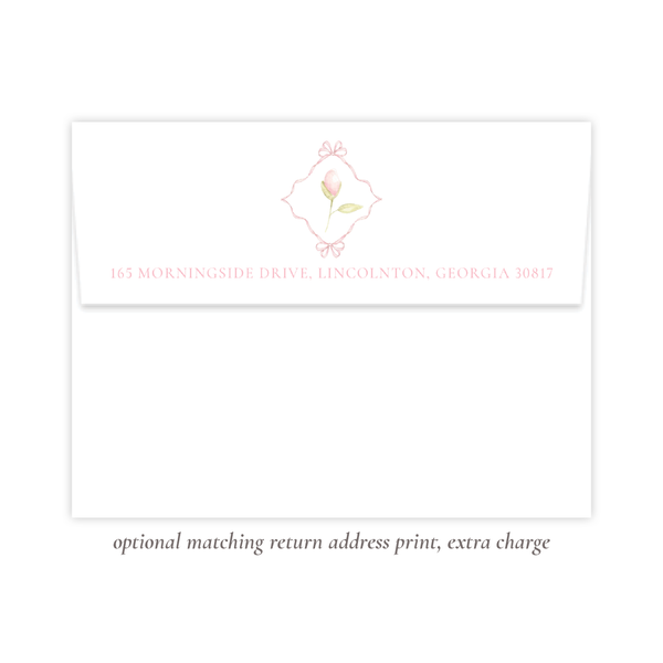 Lovely Lily James Pink Pattern Monogram Fold Over Stationery