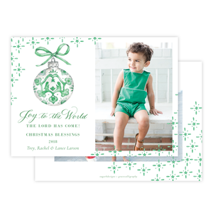 Manger Miracle Green Horizontal Christmas Card