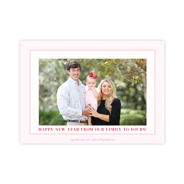 Marella Manor Pink 2018 Landscape Two Photo Christmas Card
