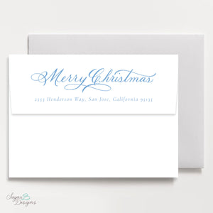 Very Mason Wreath Blue Return Address Print