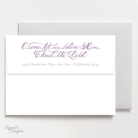 Very Mason Wreath Purple Return Address Print