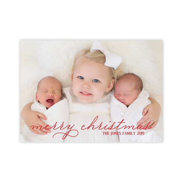 McFarland Christmas Landscape Red Text Christmas Card