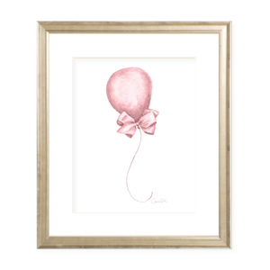 Merry Balloons in Pink Watercolor Print