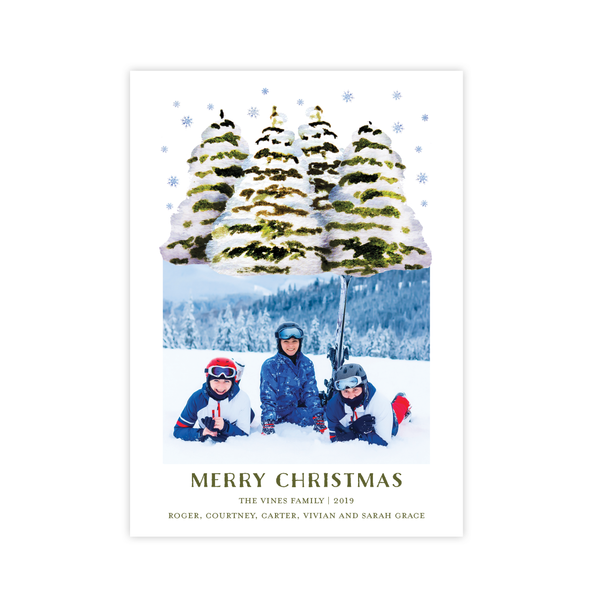Merry Montana Portrait Single Photo Christmas Card