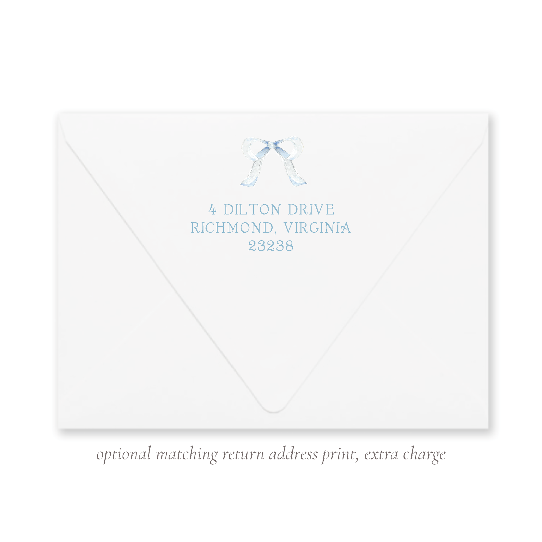 Mini Blue Bow Return Address Print