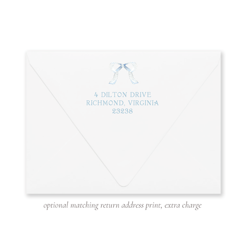 Mini Blue Bow Return Address Print