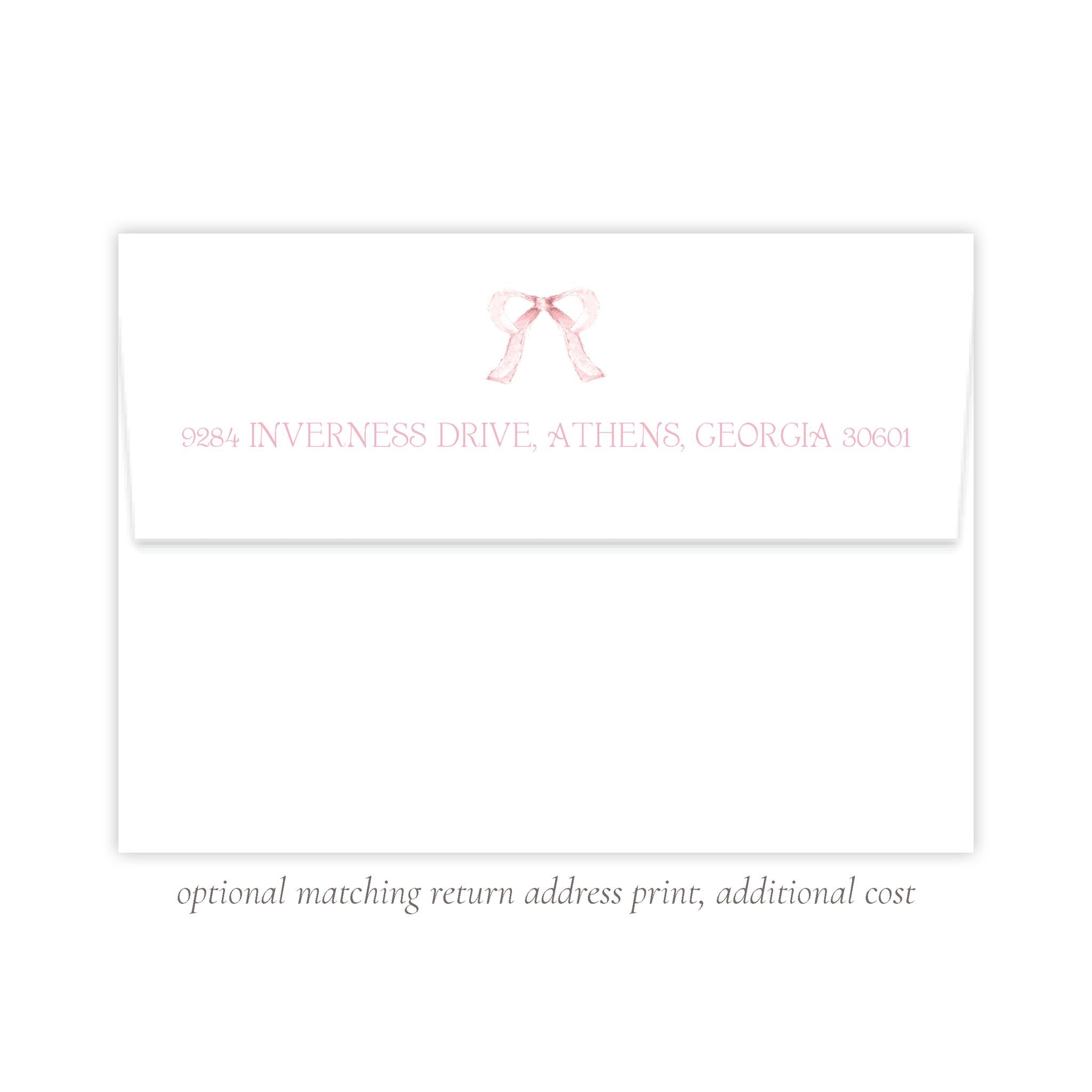 Mini Pink Bow Return Address Print