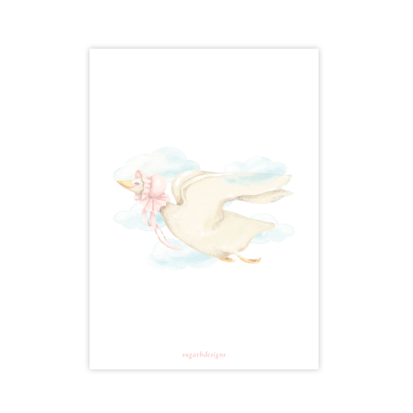 Mother Goose Pink Baby Shower Invitation