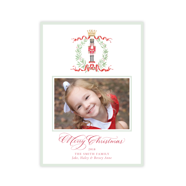 Nutcracker Royal Wreath Vertical Christmas Card