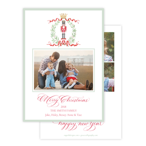 Nutcracker Royal Wreath Vertical *Multi Photo, Various Lengths* Christmas Card