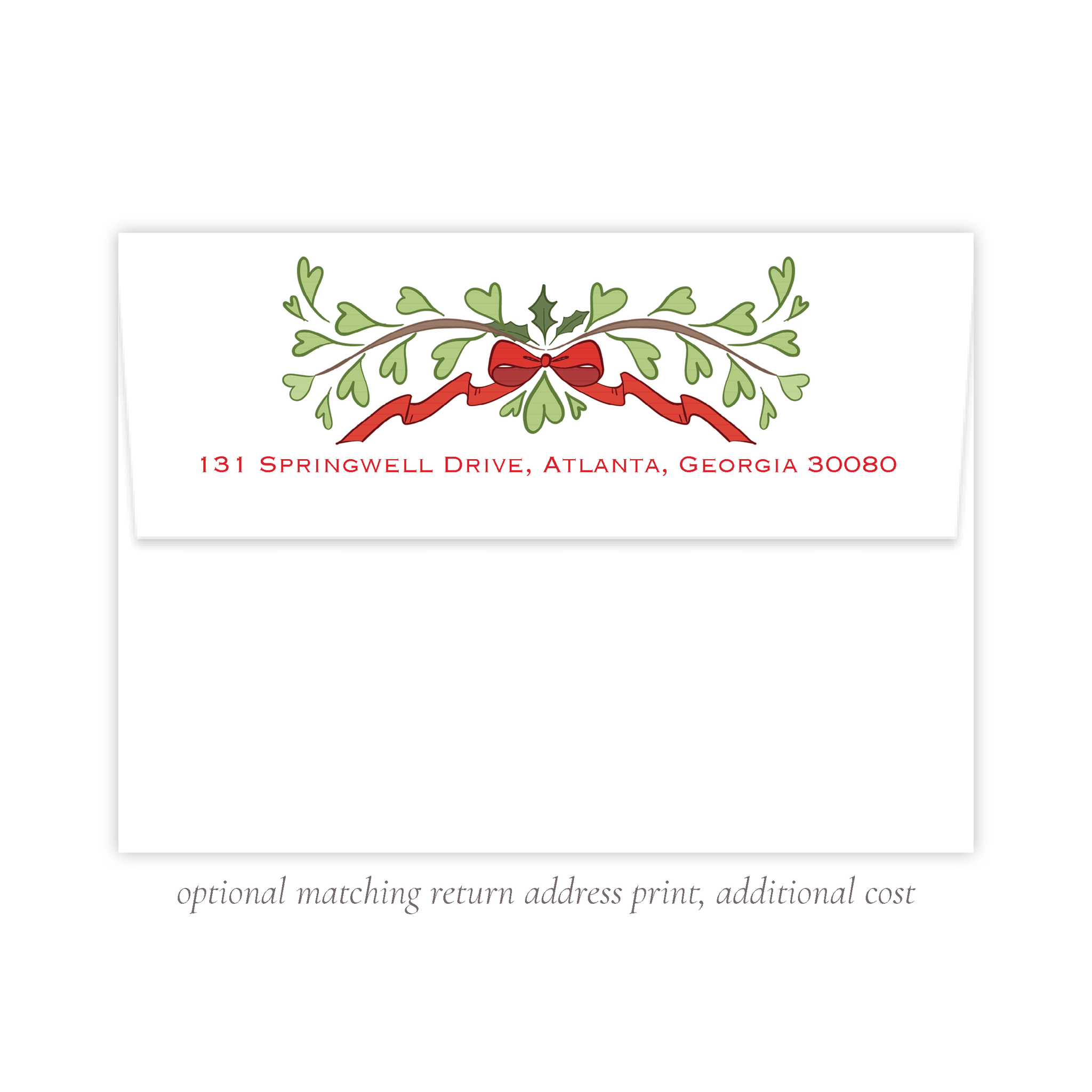 Olson Red Christmas A7 Return Address Print