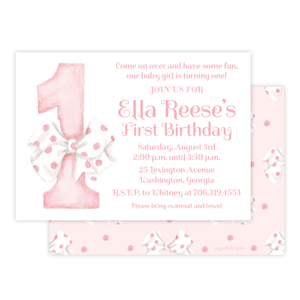 One-Derful Pink Birthday Invitation