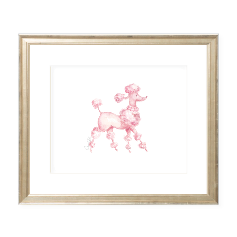 Poodle Pup Right Facing Watercolor Print