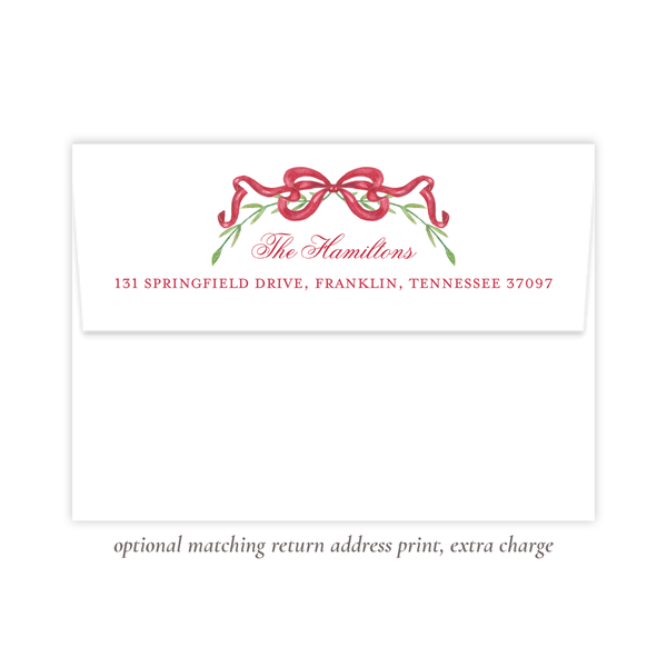 Parker Wreath Red Oval Portrait Christmas Card