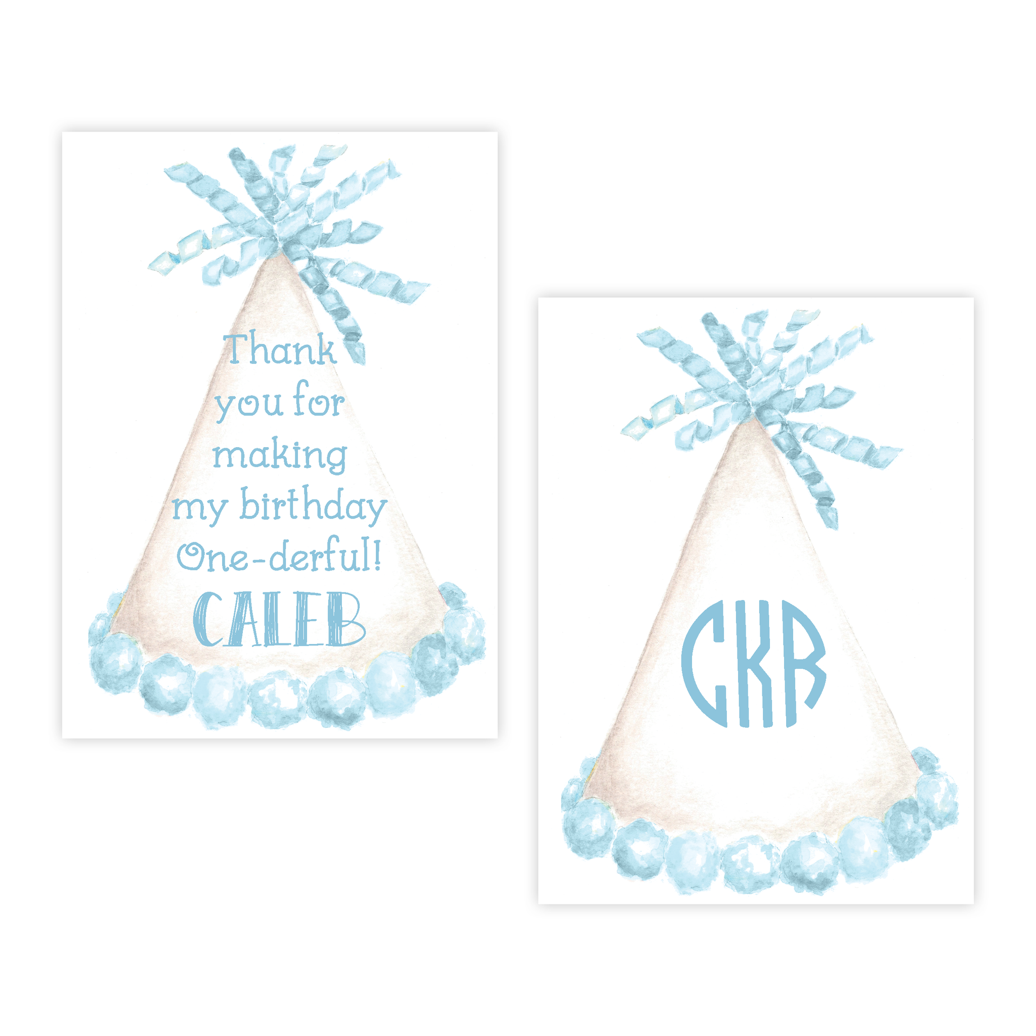 Party Hat Blue 4 Bar Party Favor Gift Tag
