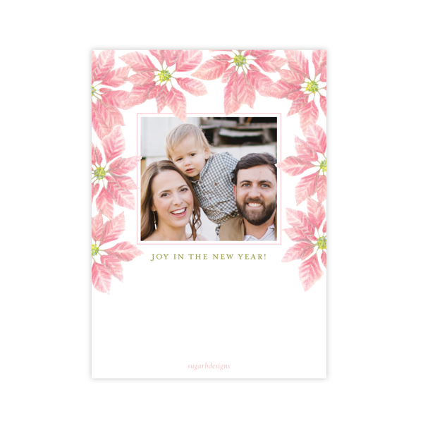 Pretty Poinsettia in Pink Christmas Card