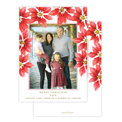 Pretty Poinsettia in Red Christmas Card