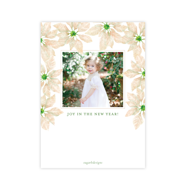 Pretty Poinsettia in White Christmas Card