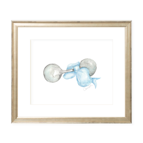 Carlson Rattle with Blue Sash Watercolor Print