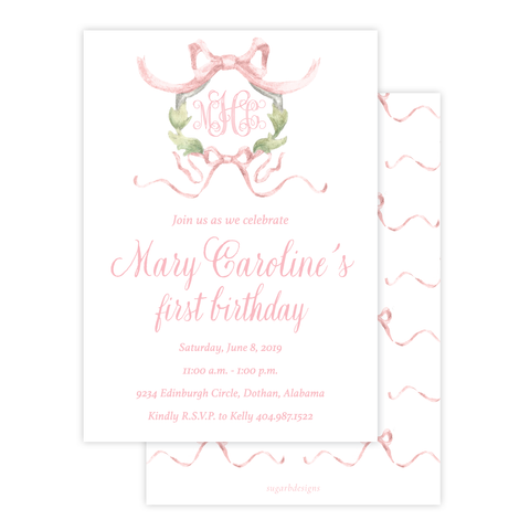 Rothblum Pink Birthday Invitation