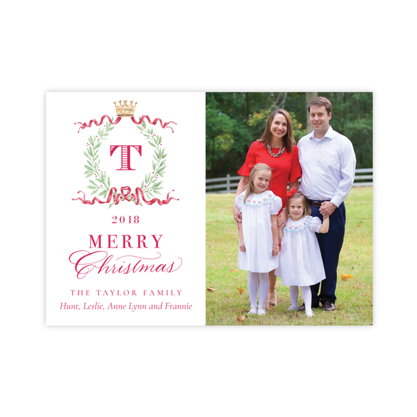 Royal Wreath Red Landscape Christmas Card