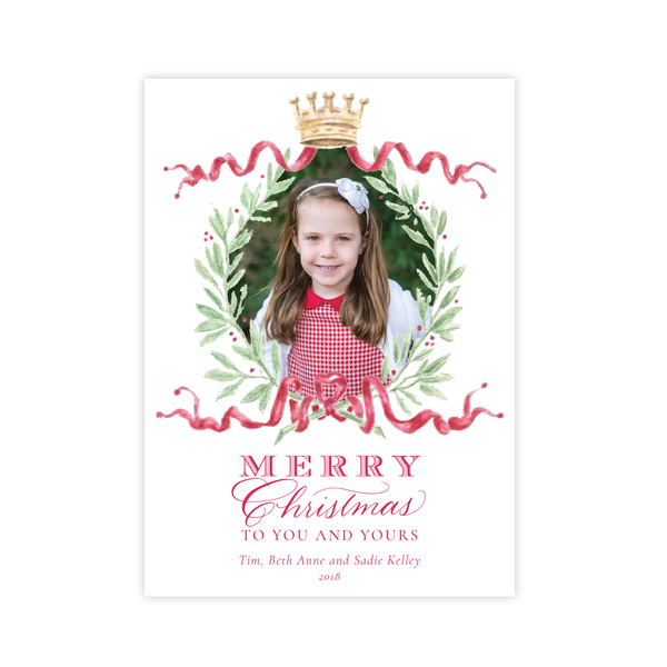Royal Wreath Red Change of Address Christmas Card