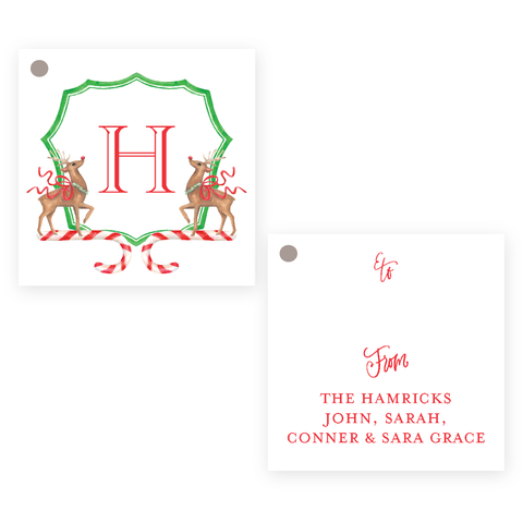 Rudolph's Delight Square Christmas Gift Tag