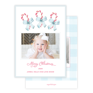 Sweet Treats Blue Christmas Card Portrait