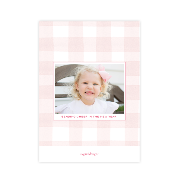 Sweet Treats Pink Christmas Card Portrait