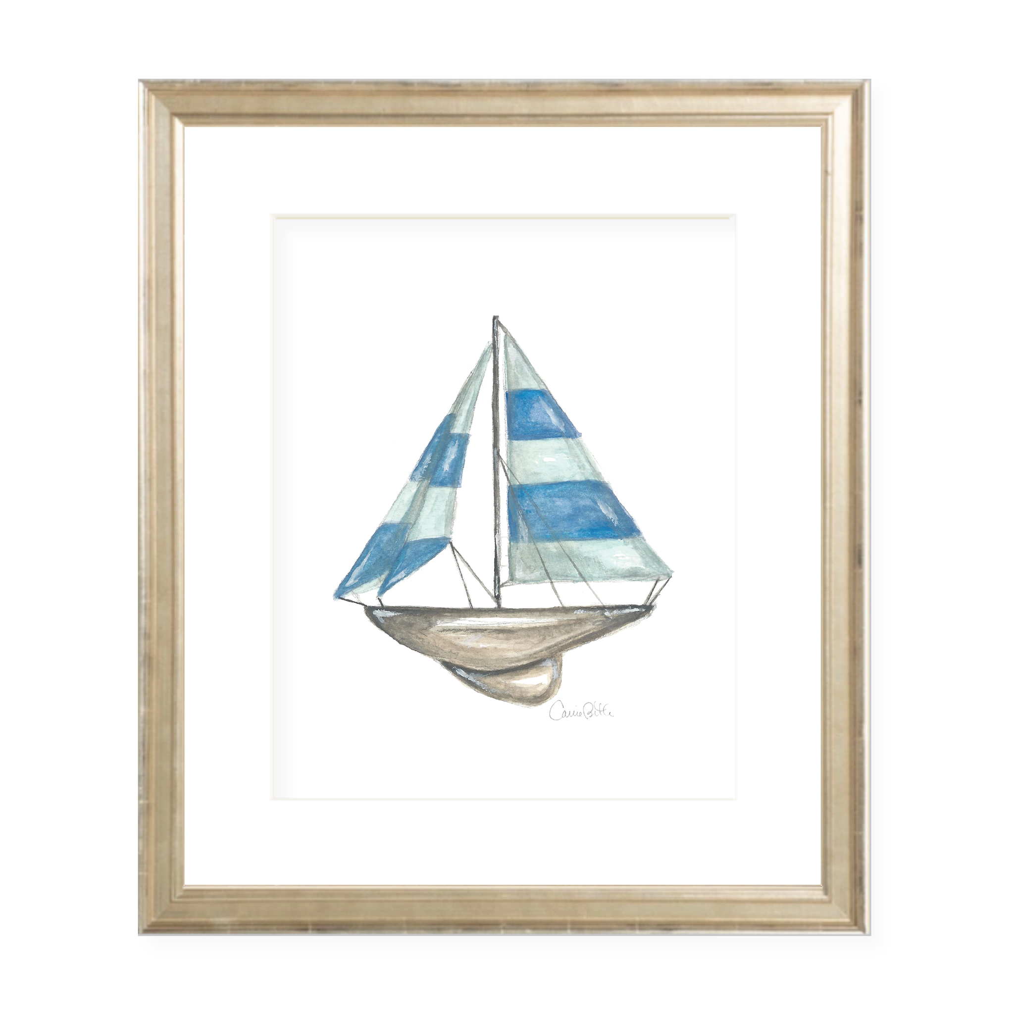 Sam's Sailboat Watercolor Print