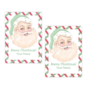 Sassy Santa Red & Green 4 Bar Christmas Gift Tag : DIGITAL DOWNLOAD PRINTABLE TAG