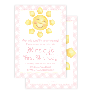 Sunshine Pink Birthday Invitation