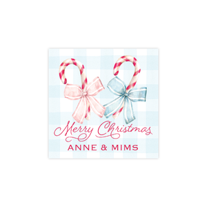 Sweet Treats Pink and Blue Christmas Square Sticker