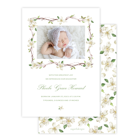 Thorp Dogwood Branches Birth Announcement