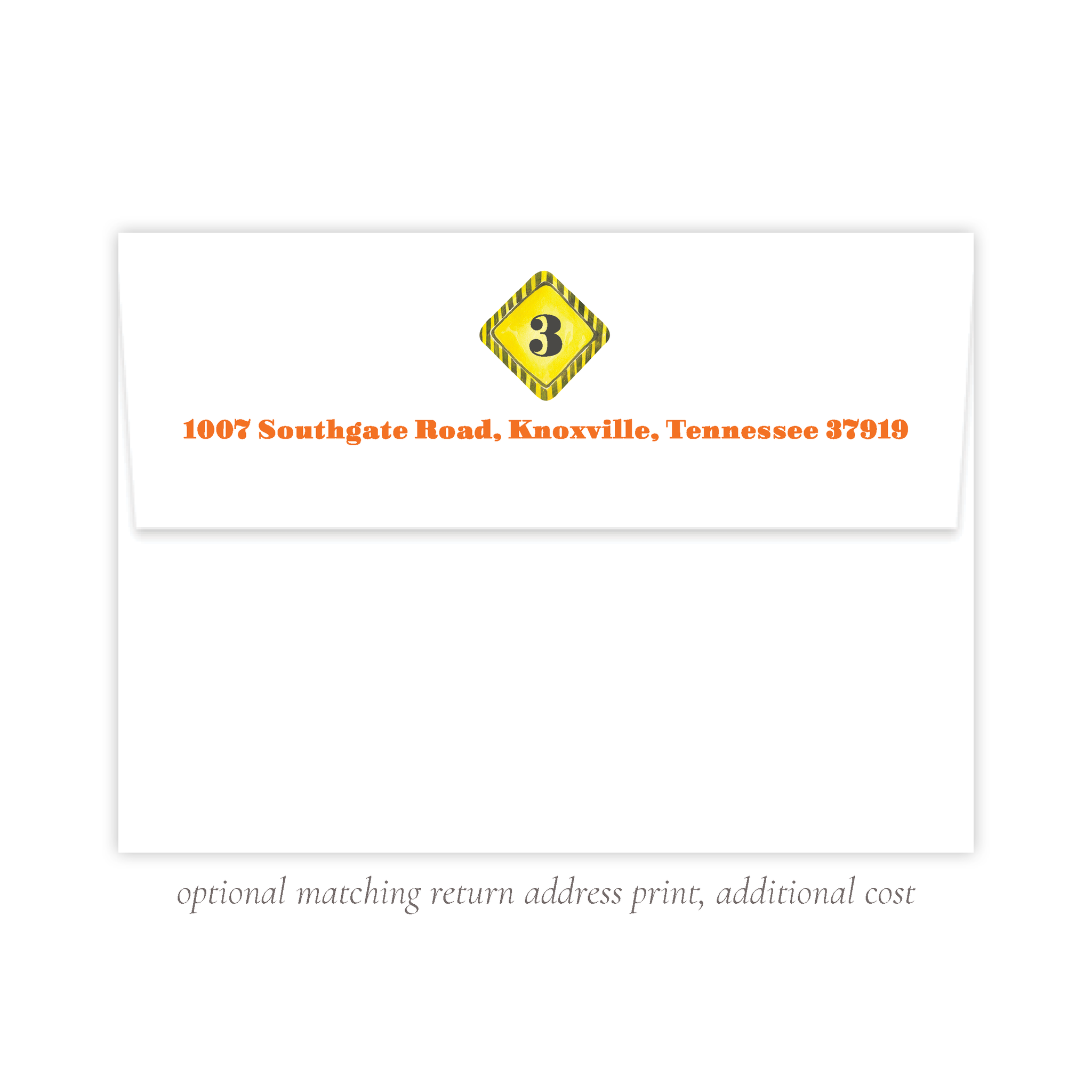 Traffic Cone 5x7 Return Address Print
