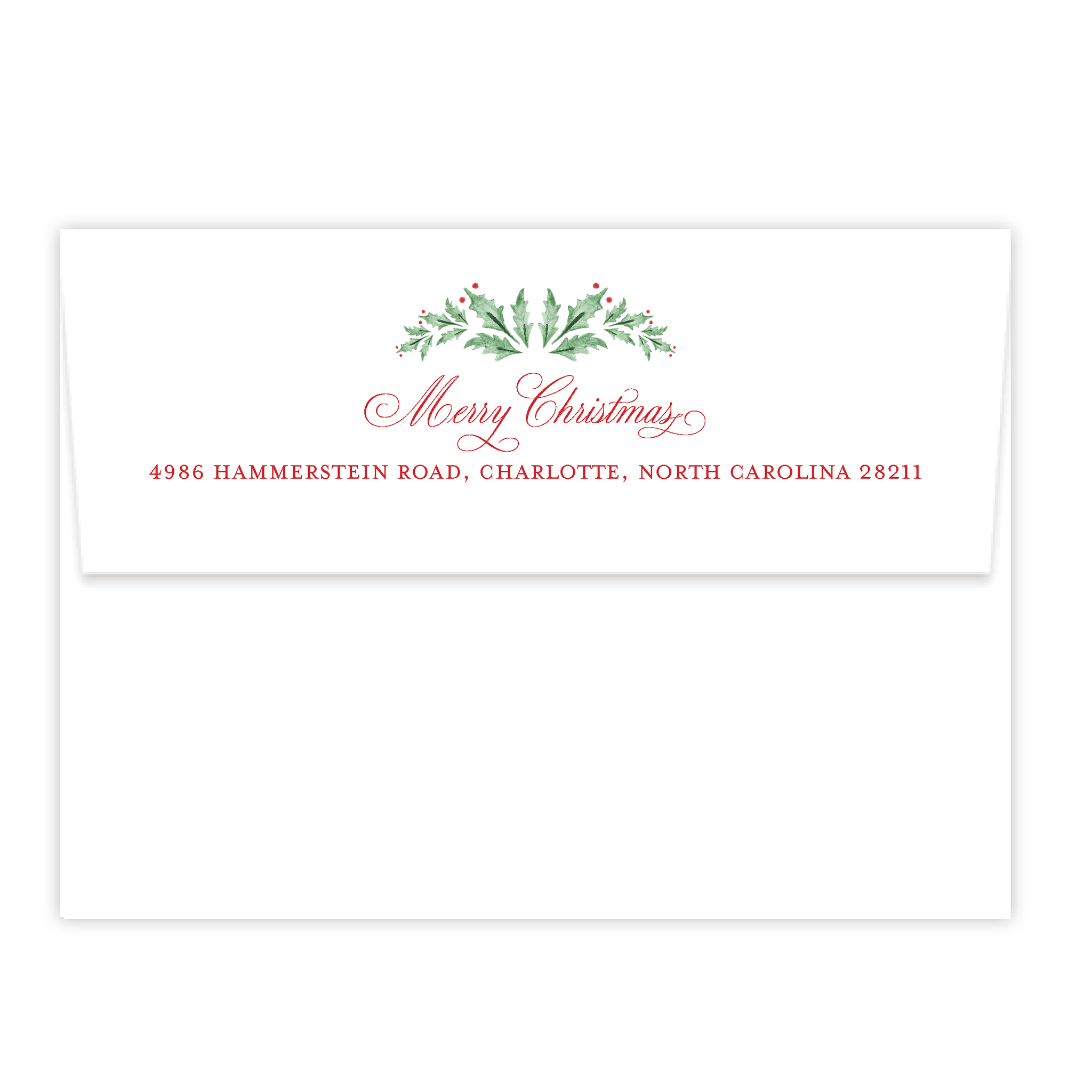 Truett Holly Christmas A7 Return Address Print